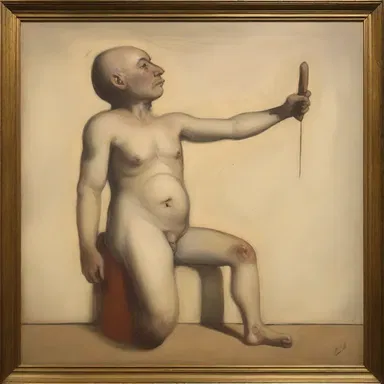 The painting depicted a mastubator in a moment of self-exploration.