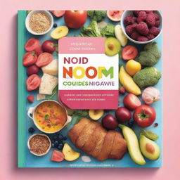 A high-quality digital art image of a cookbook titled 'Noom Diet Cookbook Recipes'