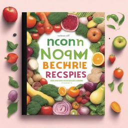 A high-quality digital art image of a cookbook titled 'Noom Diet Cookbook Recipes'