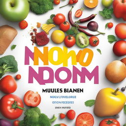 A high-quality digital art image of a cookbook titled 'Noom Diet Cookbook Recipes'