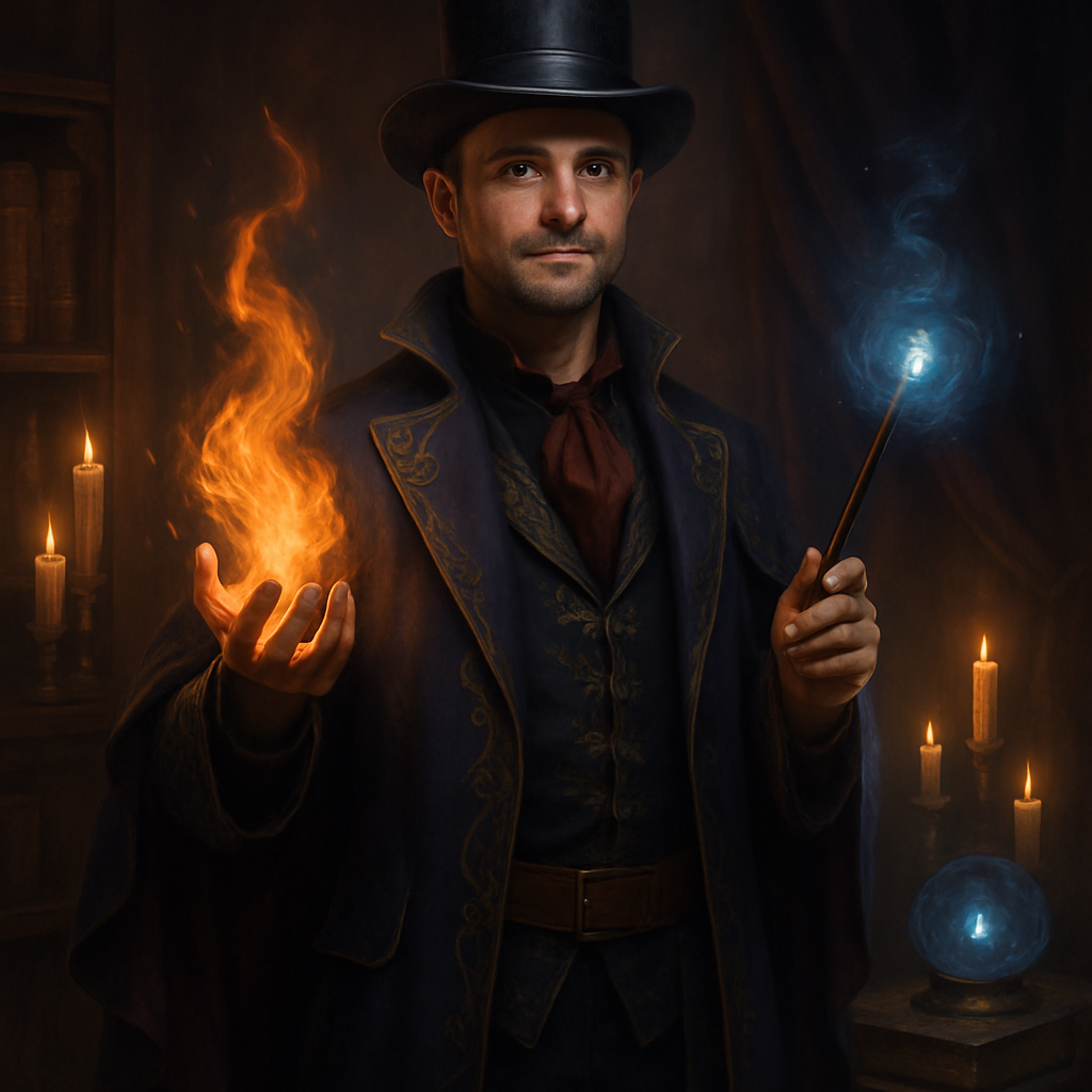 Make him look like magician , keep the face