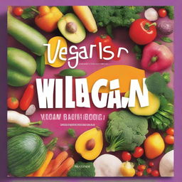 An image of a cookbook titled 'Vegan DASH Diet Cookbook' designed in the style of a high-quality digital art