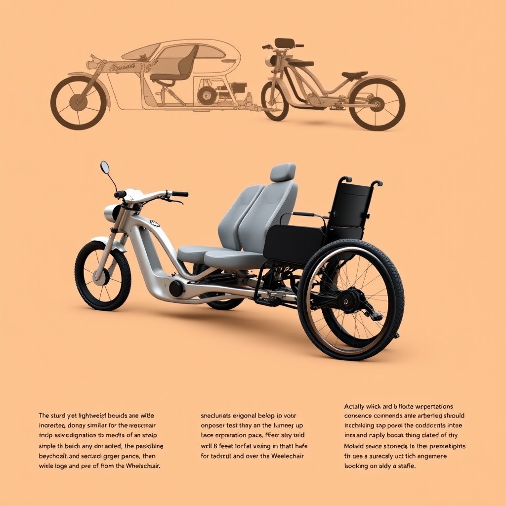 A concept design for a three-seat trike specifically designed for a person in a wheelchair