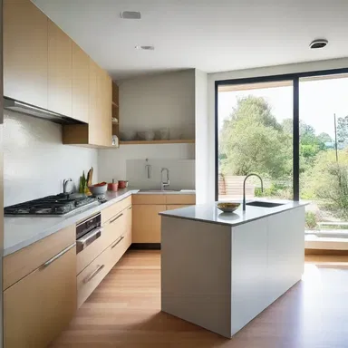 The modern and minimalistic design of the house was complemented by sleek shabu countertops in the kitchen.