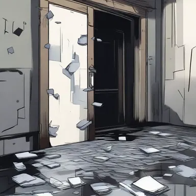 As the protagonist opened the door, they found a dark room filled with shattered mirrors and empty shabu vials, sending shivers down their spine.