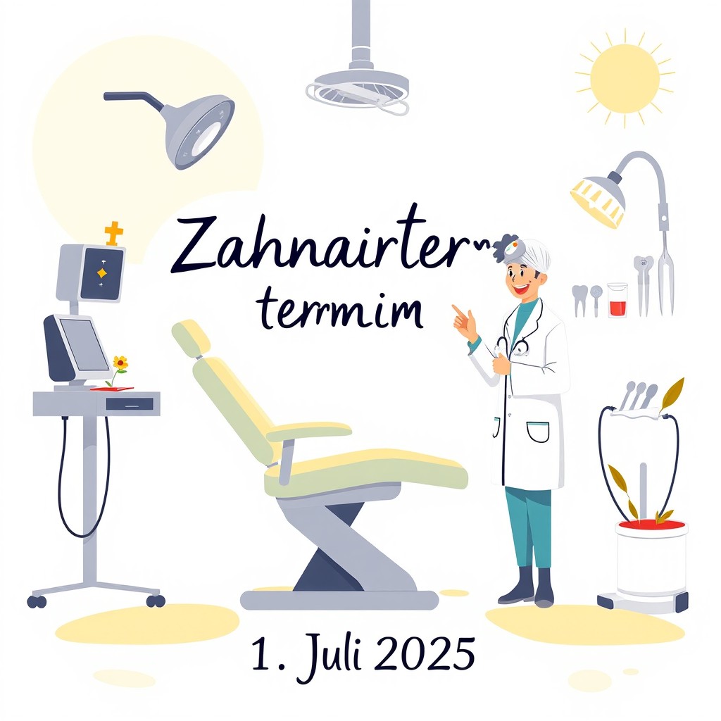 Eine Zahnarzttermin-Karte für den 1
