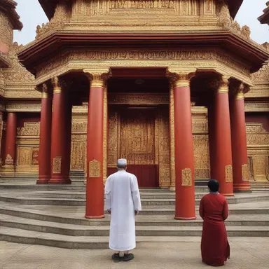 Once in a while, I visit the temple to pray.