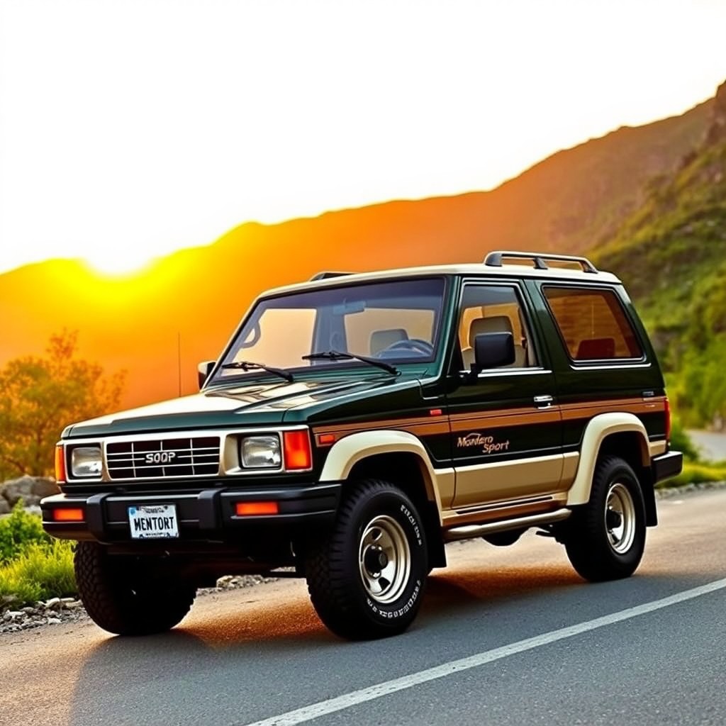 A vintage 2000 Montero Sport, showcasing its distinct rugged design