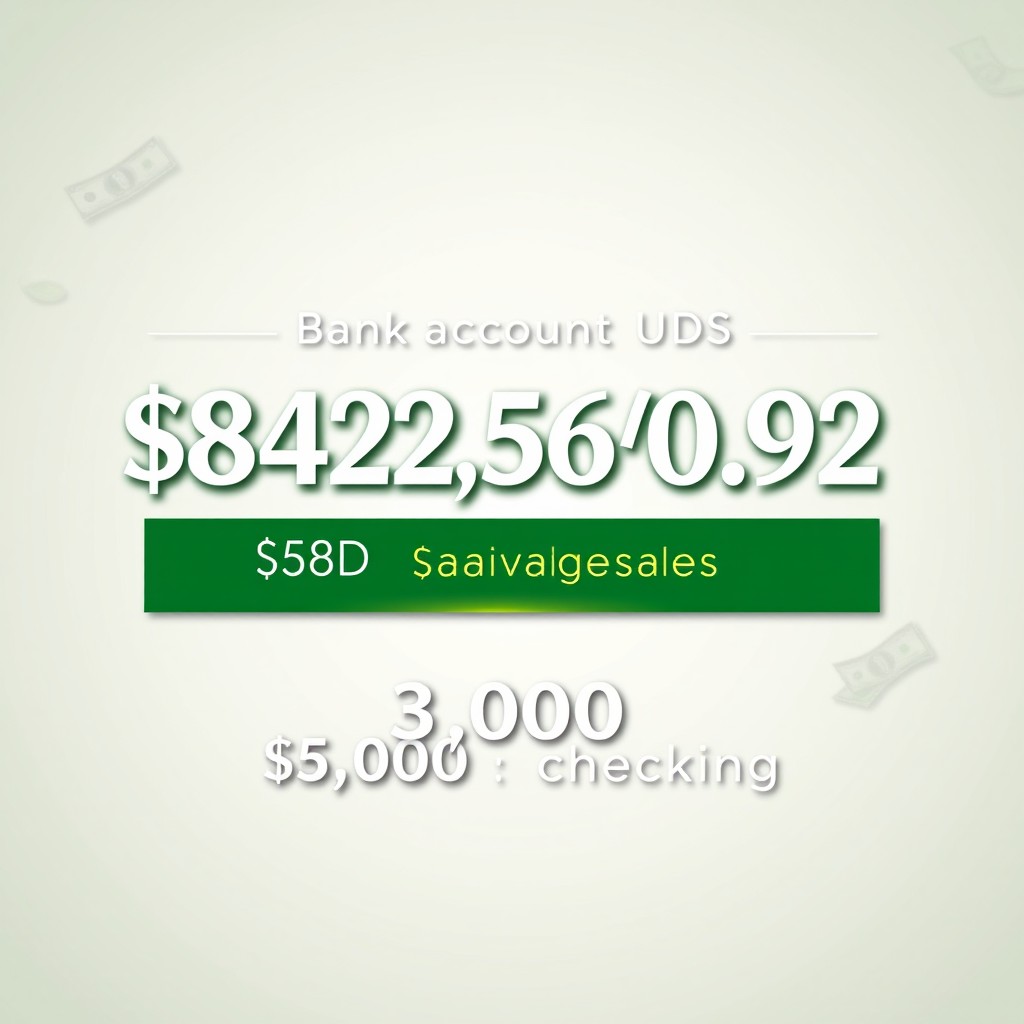 A visually stunning representation of a personal bank account summary, showcasing an impressive total of $842,560