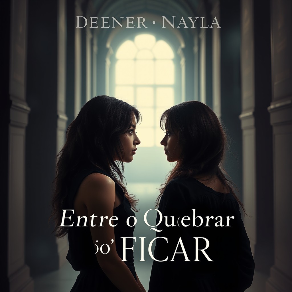 A captivating book cover design for the title "Entre o Quebrar e o Ficar"