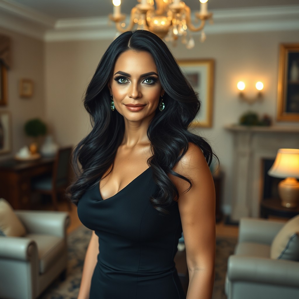 A captivating and elegant stepmother, exuding beauty and sophistication