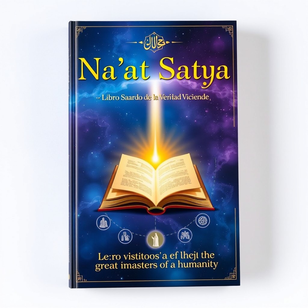 A captivating book cover design for 'Na'at Satya: Libro Sagrado de la Verdad Viviente'
