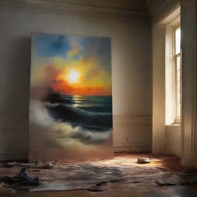 The artist used thick layers of paint to block out the light and create a dramatic effect.