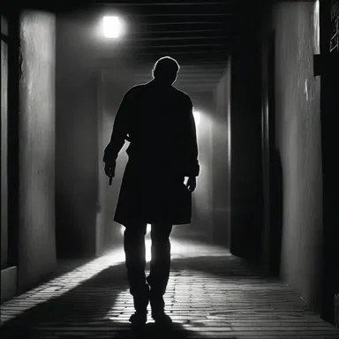 The director used shadows and lighting techniques to block out certain parts of the scene and create suspense.