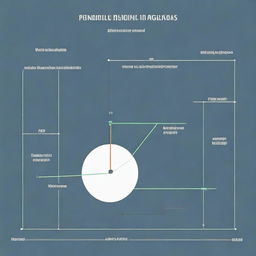 Illustrate an infographic showing a simple pendulum exhibiting simple harmonic motion with labelled diagram including amplitude, period, frequency and equilibrium position.