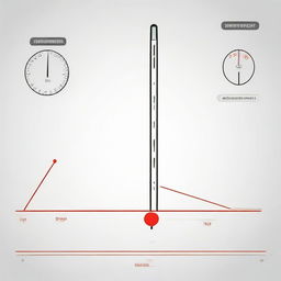 Illustrate an infographic showing a simple pendulum exhibiting simple harmonic motion with labelled diagram including amplitude, period, frequency and equilibrium position.