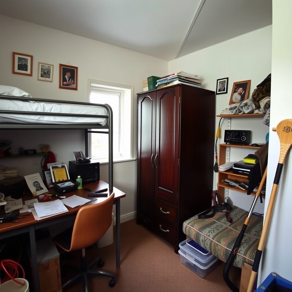 A modest boy's bedroom located in a poor estate in Ballylaggin, Ireland