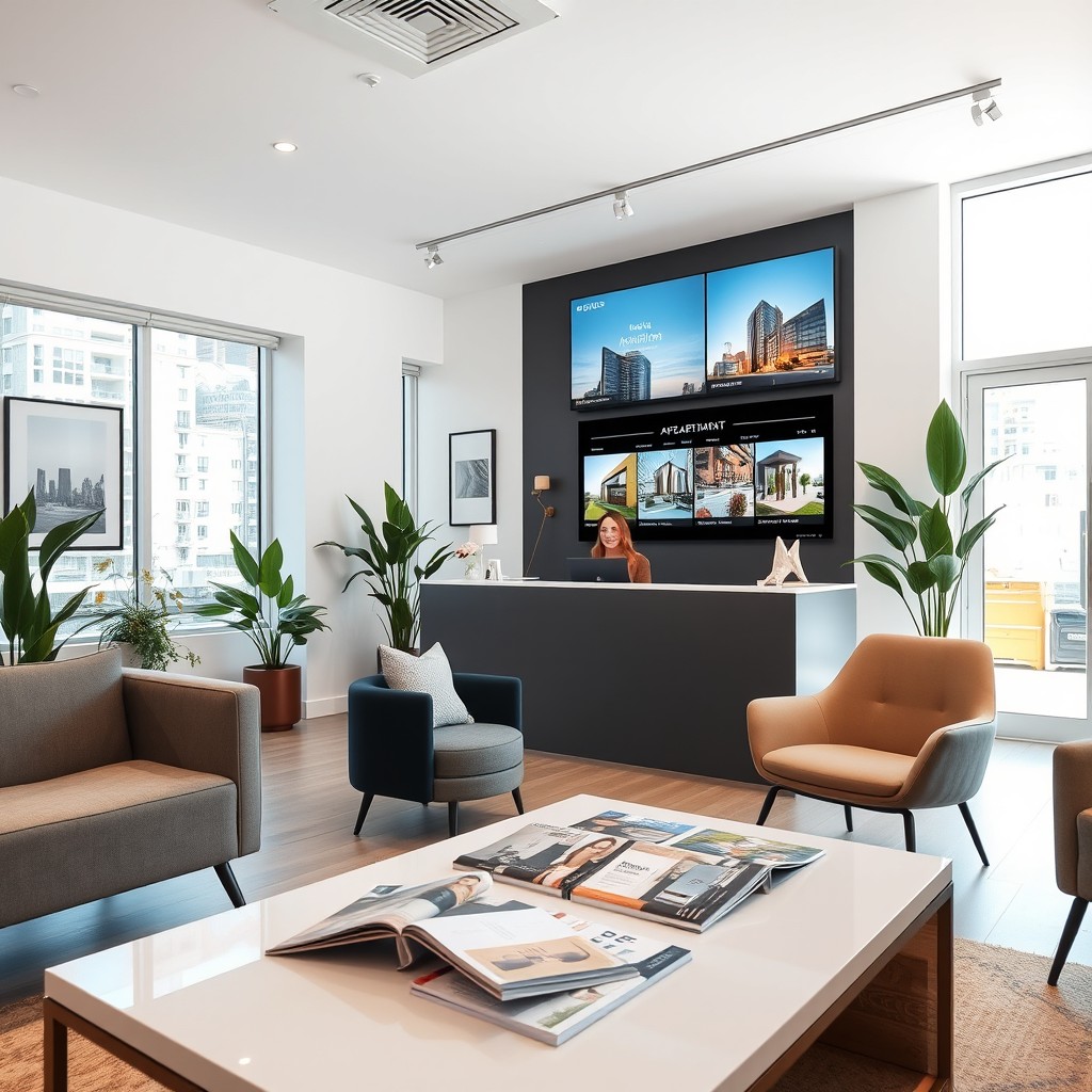 Stunning Modern Apartment Rental Office Design | Idyllic Ideas