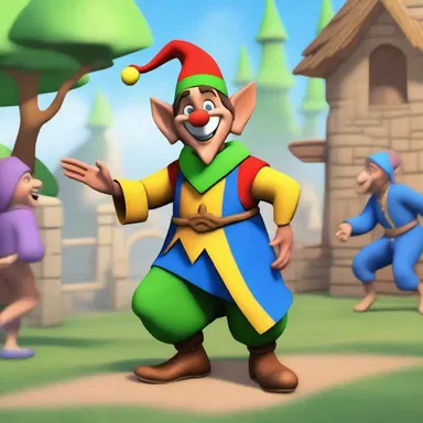 In the magical land of Zerithia, a goof named Jester entertained the villagers with his silly antics and hilarious jokes.