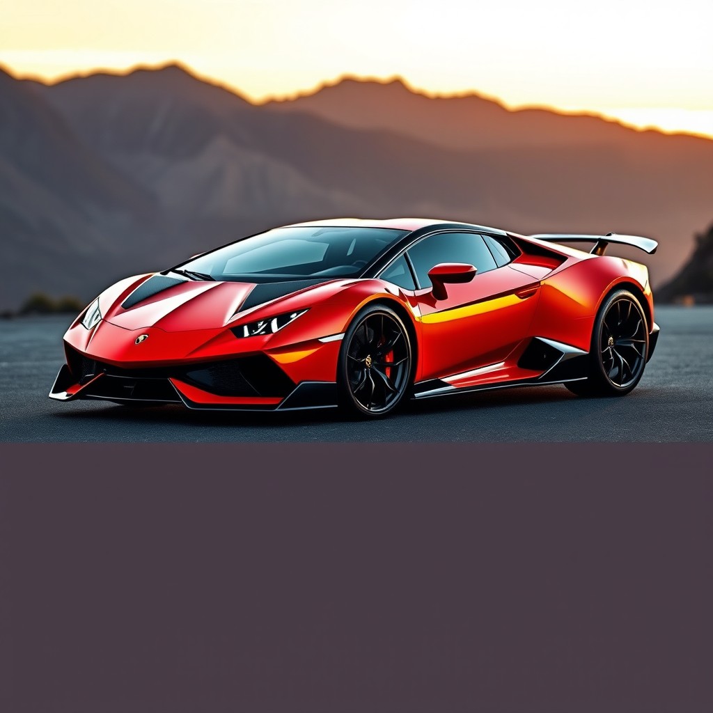 A stunning, luxury sports car design inspired by high-performance vehicles like Lamborghini, yet distinctly unique