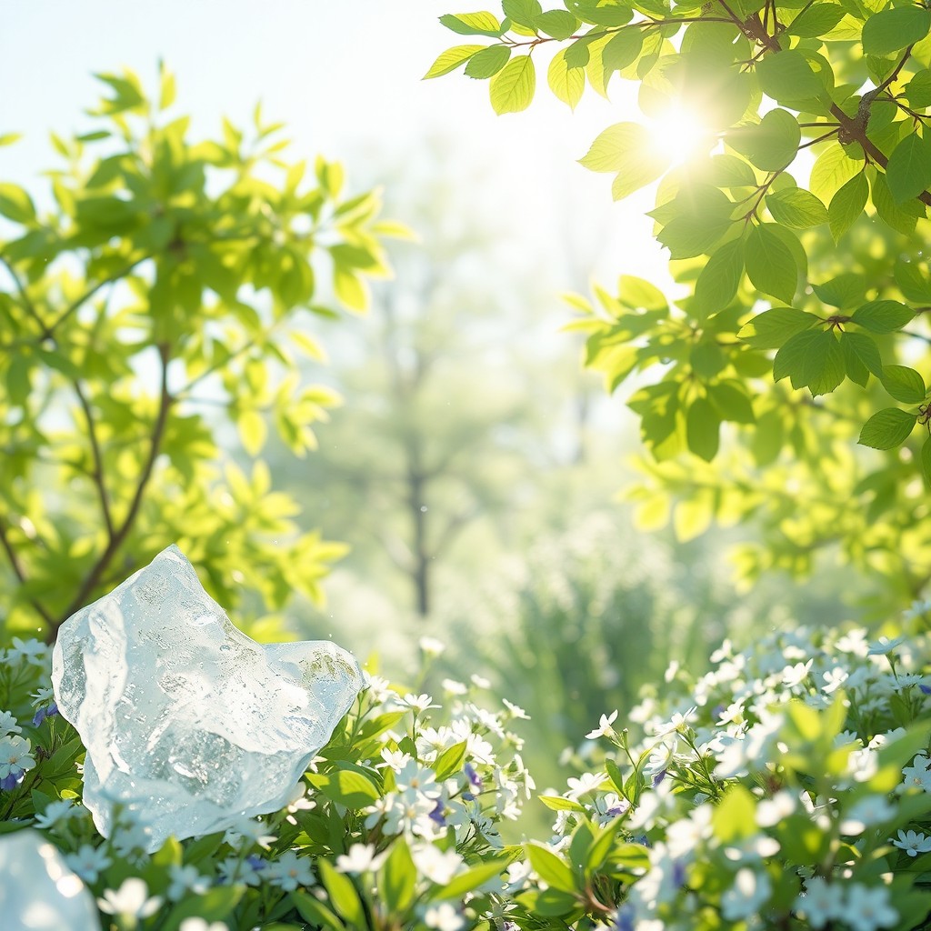 A highly realistic 3D summer background designed to evoke a sense of freshness and coolness