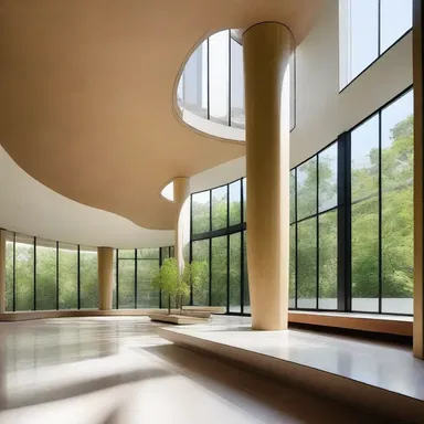 The artist incorporated elements of chloral hydrate in the design of the modernist building, creating a tranquil and calming atmosphere.