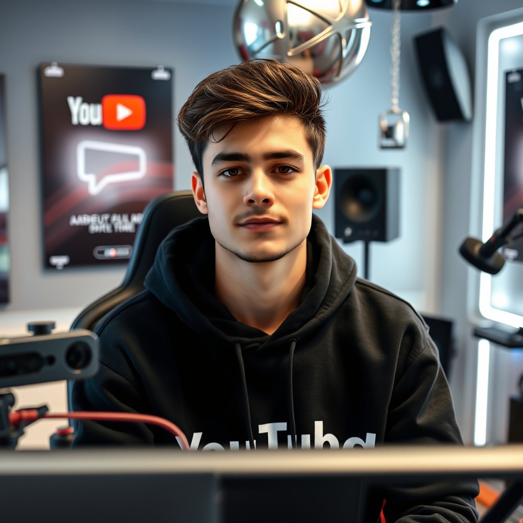 A 21 year old man with a mature appearance, facing the viewer