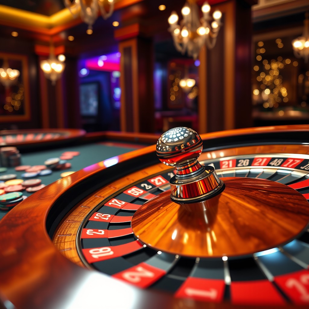 An immersive, photorealistic depiction of a European roulette wheel