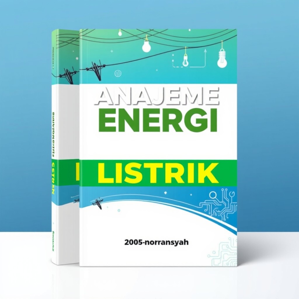 A book cover design titled "Manajemen Energi Listrik" written by Normansyah