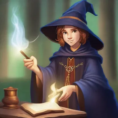 The young wizard had an earnest dedication to learning and mastering spells.