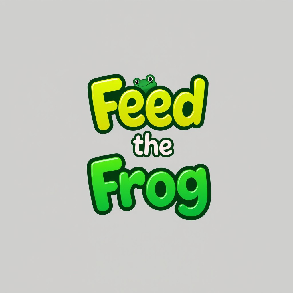 A logo design for 'Feed the Frog', displayed in two lines