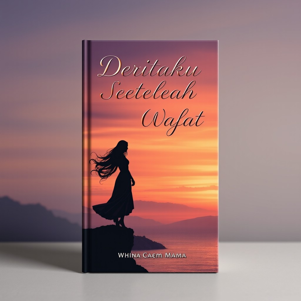 A poignant novel cover design for 'DERITAKU SETELAH KAU WAFAT' by author 'Ghina Caem Mama'