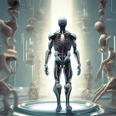 In the science fiction novel, humans have advanced technology that allows them to control the process of organic evolution.
