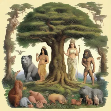 According to ancient mythology, gods and goddesses were believed to have shaped organic evolution, creating different species of plants and animals.