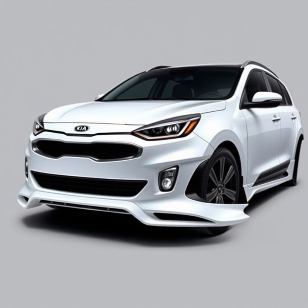 A dynamic and modern design for a car bumper specifically tailored for a 2011 white Kia K5