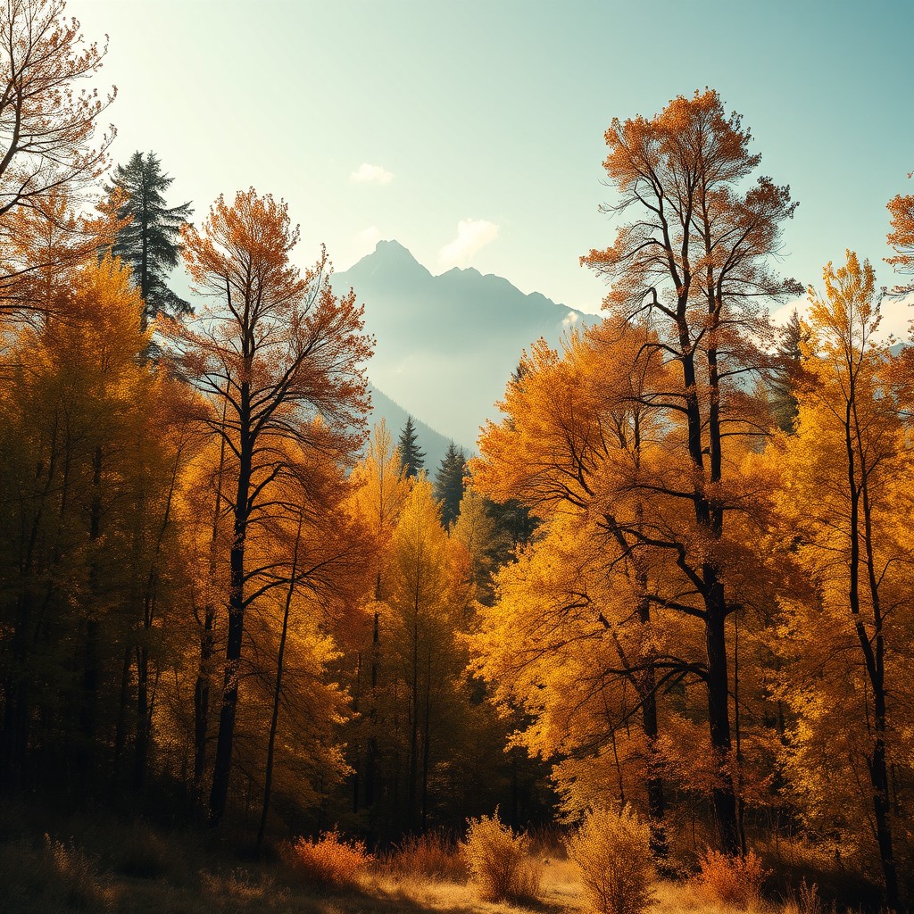 A breathtaking photorealistic scene of a tranquil forest area set against the majestic backdrop of the Carpathian Mountains