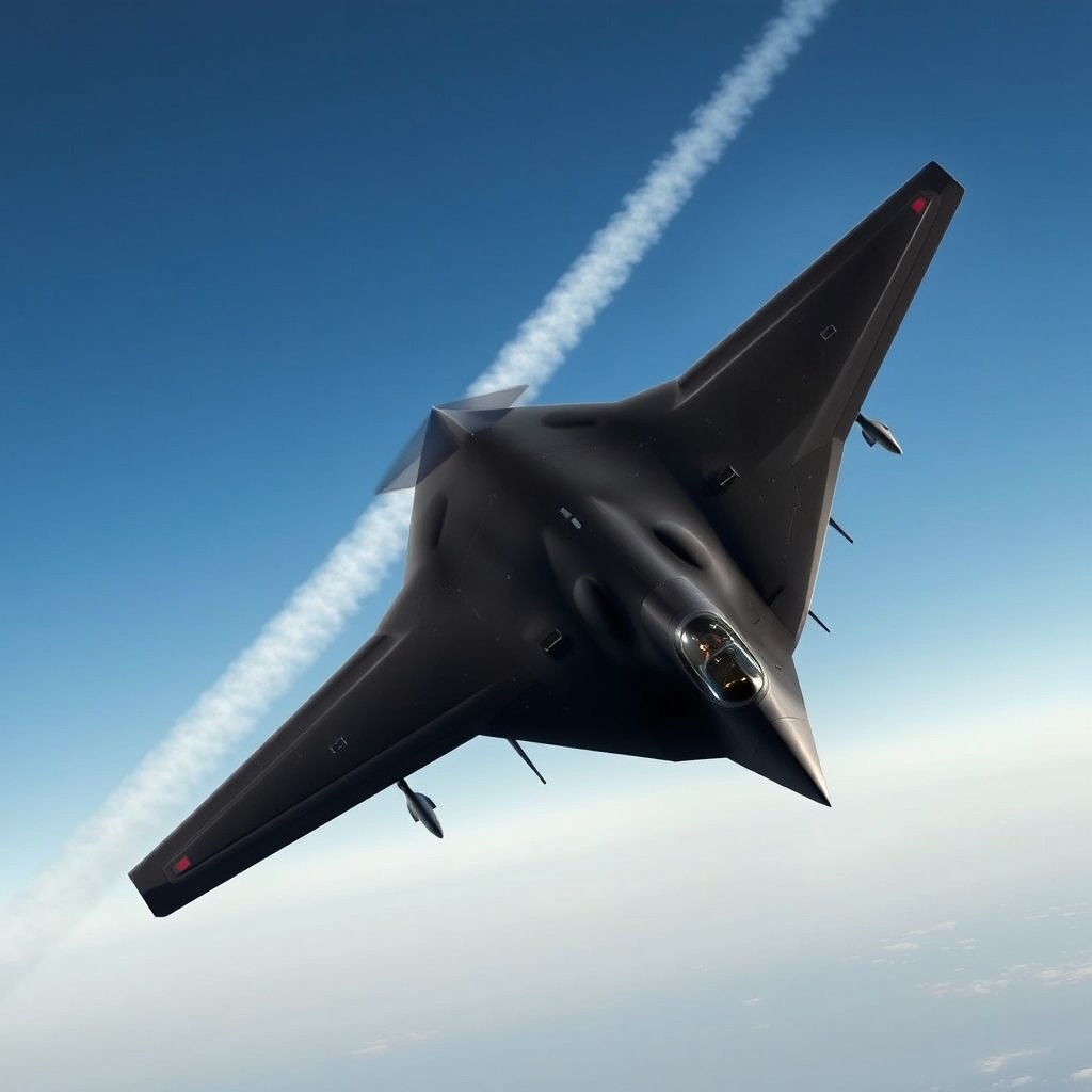 The Horten Ho 229 V-STN, a strategic stealth bomber of the flying wing type, performing an aggressive flyover during a mission