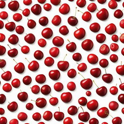 A black background filled with a multitude of vibrant red cherries.