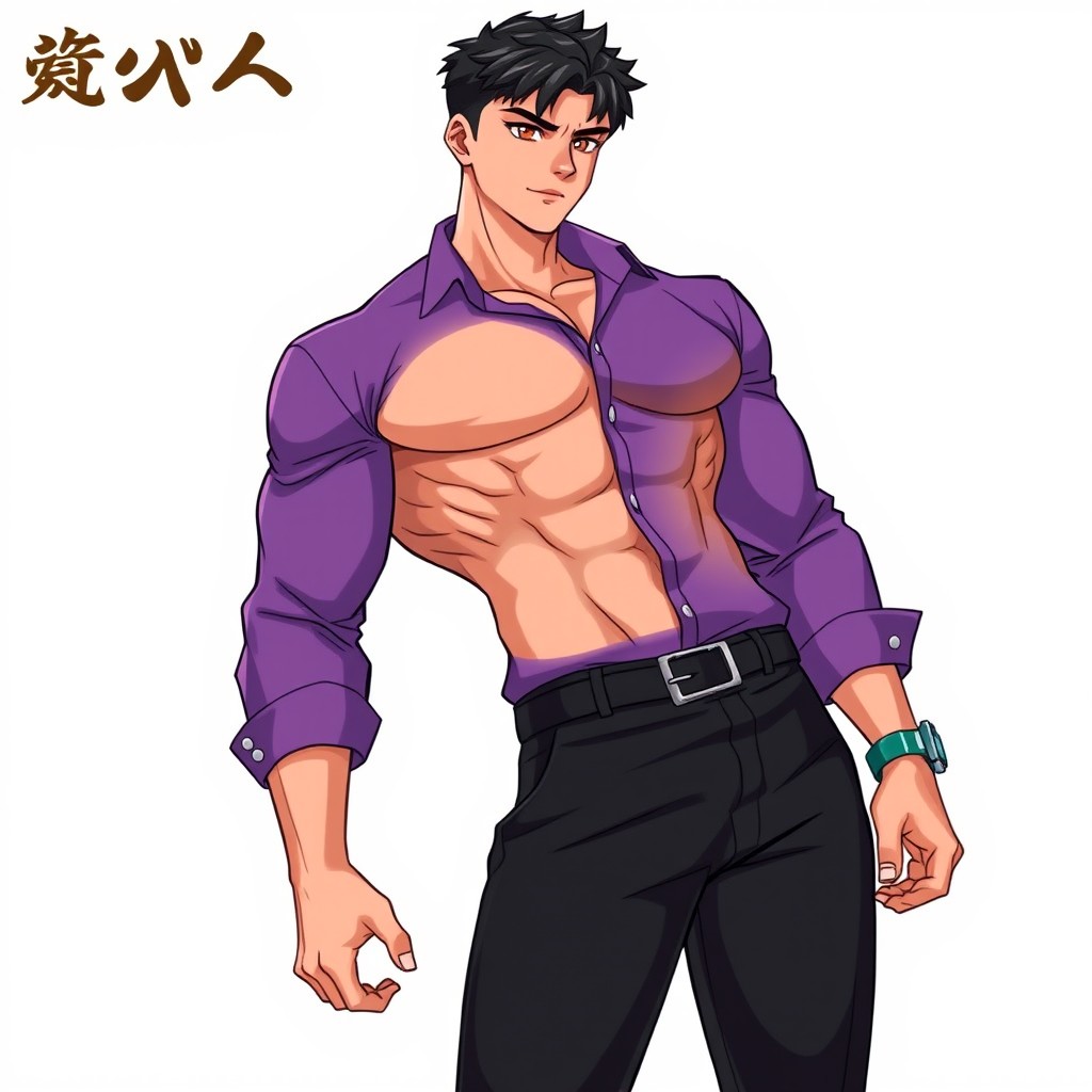 A unique male character designed for a YouTube channel, featuring short black hair and brown eyes