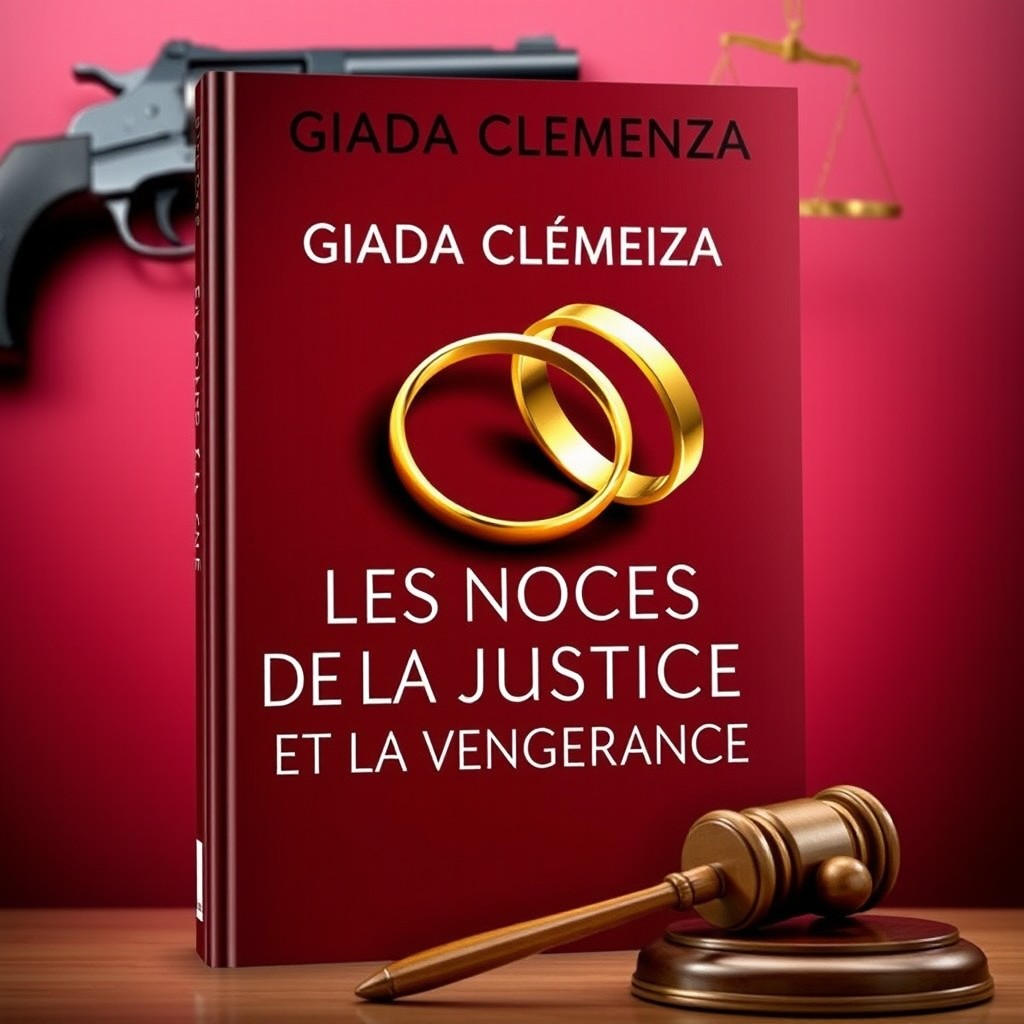 A realistic and professional book cover design for a suspense or courtroom drama novel titled 'LES NOCES DE LA JUSTICE ET DE LA VENGEANCE' by Giada Clemenza