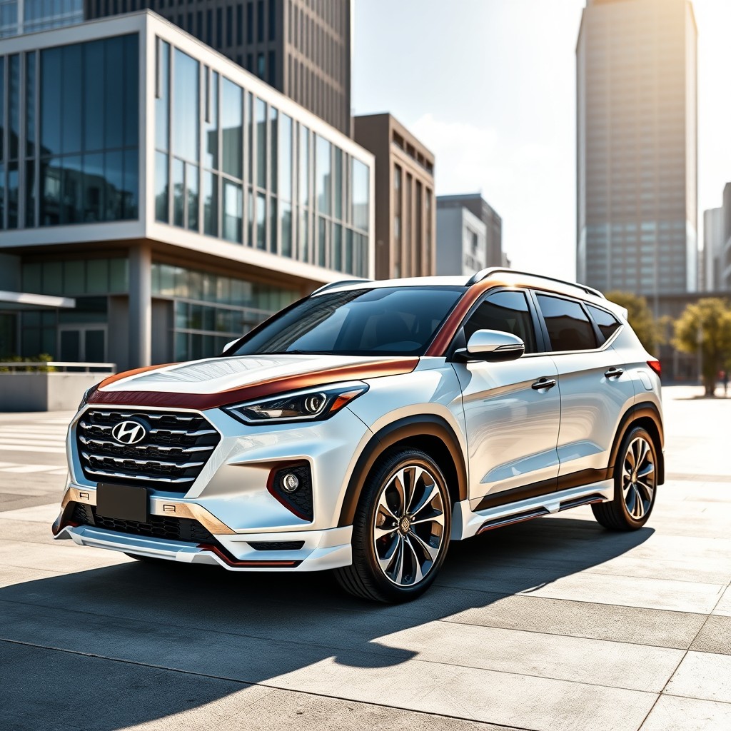 A Hyundai Terracan SUV, sports body kit design, with a sleek and aggressive appearance