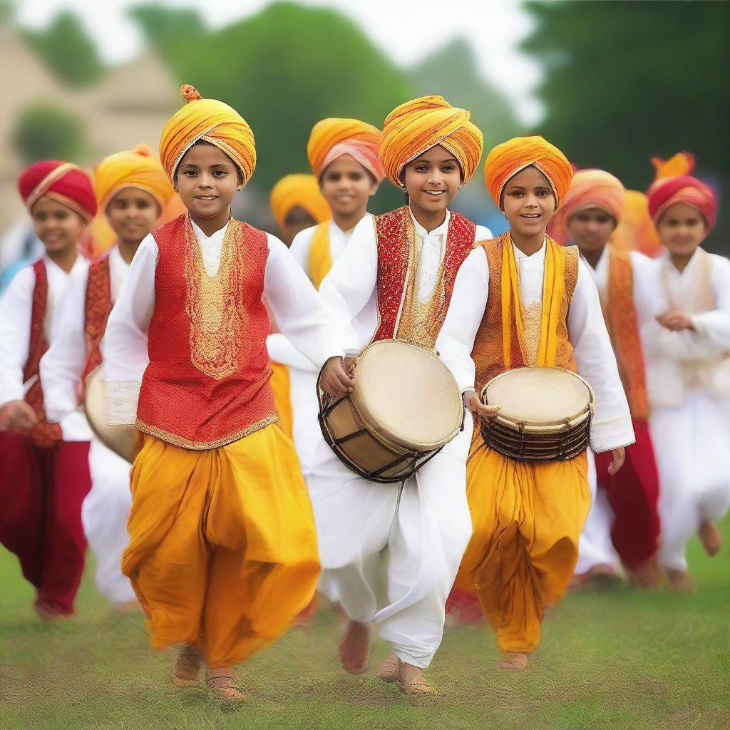 A high-quality photograph capturing the vibrant spirit of Baisakhi