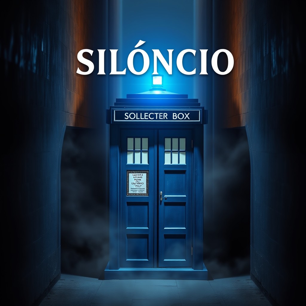 A captivating banner showcasing the iconic blue police box from Doctor Who, situated in a shadowy alleyway