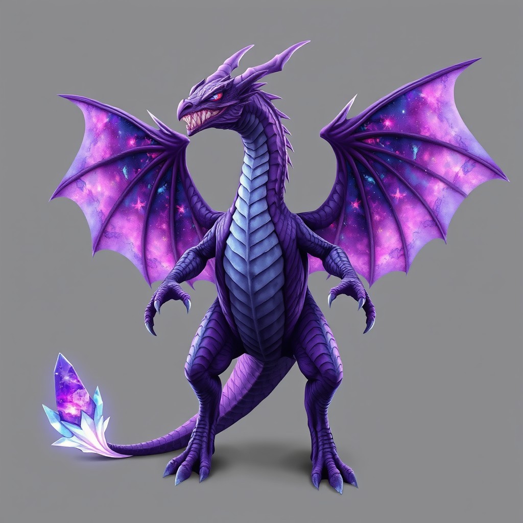 A majestic, powerful dragon standing proudly on two long legs, exuding a menacing, intimidating aura that evokes fear and respect