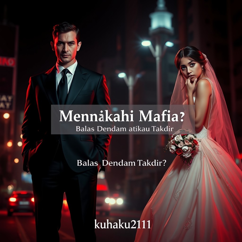 A handsome mafia man dressed in a sleek black suit standing coldly, exuding an air of mystery