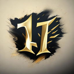 Generate a logo in an artistic style featuring the symbol 'R717' with golden thunder effects