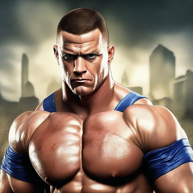 Create a realistic Mortal Combat style artwork of John Cena