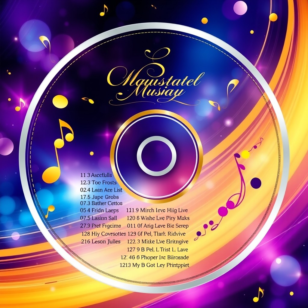 A custom CD jewel insert design featuring a colorful and artistic background