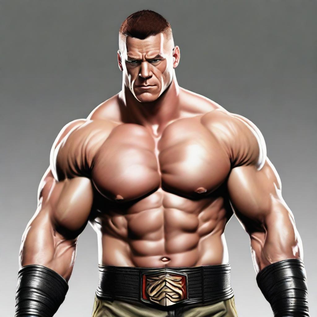 Generate a realistic Mortal Combat art style depiction of John Cena