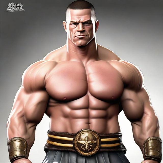 Generate a realistic Mortal Combat art style depiction of John Cena